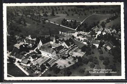 AK Kappel a. Albis, Ortsansicht mit Anstalt, Fliegeraufnahme