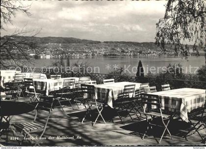 Au ZH Ausblick vom Gasthaus Halbinsel Au Zuerichsee