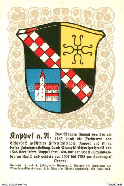 Kappel Albis Wappen Serie Zuercher Gemeindewappen Serie XXV Nr. 121