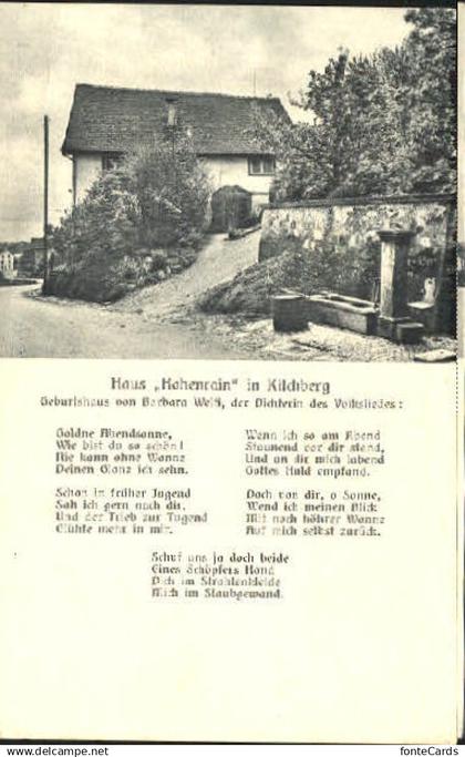 Kilchberg ZH Kilchberg Haus Hohenrain Lied Barbara Welti Geburtshaus ungelaufen