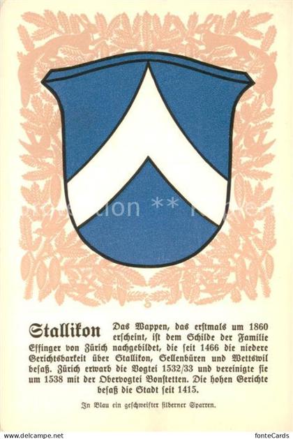 Stallikon ZH Wappen Serie Zuercher Gemeindewappen Serie XXV Nr. 124