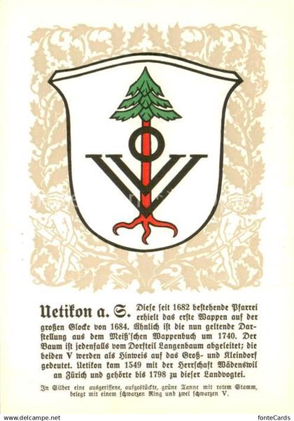 Uetikon See ZH Zuercher Gemeindewappen In Silber eine ausgerissene aufestueckte