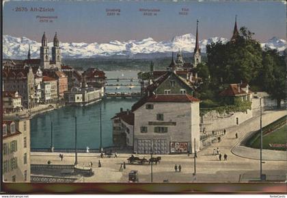 Zuerich Stadt Bruecken Alpen