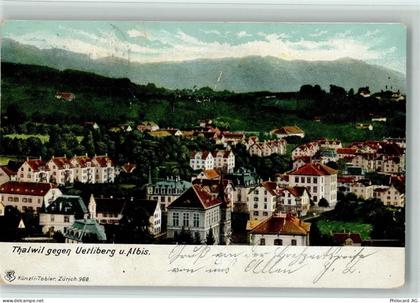 8800 Thalwil Gebrauchsspuren 1907 Thalwil gegen Uetliberg und Albis - 13119626