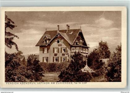 8707 Uetikon am See 1927 - Pension Abendruh , gute Erhaltung AK - 13078896