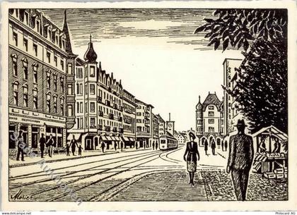 8000 Oerlikon - Künstlerkarte Tram Straßenbahn - 50650780