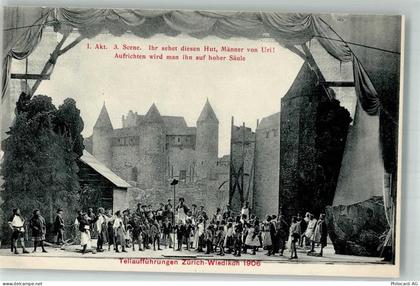 8000 Wiedikon Zürich 1906 Foto AK Theater Tellaufführung - 13994013