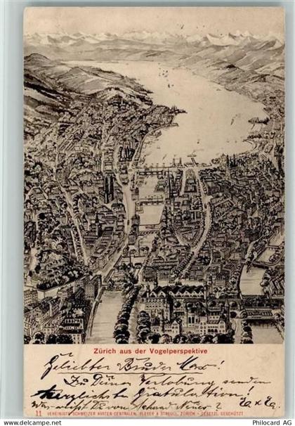 8000 Zürich 1905 - Zürich aus der Vogelperspektive - 10198533