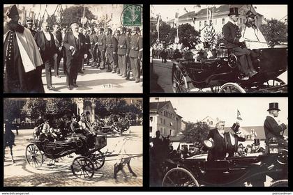 ZÜRICH - Besuch des Präsidenten der Französischen Republik (Jahr 1910) - Set mit 4 Fotopostkarten - Verlag Photo-Rapid