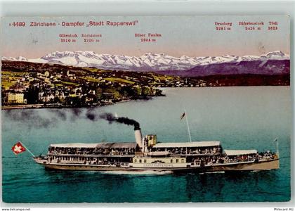 Zürichsee - Raddampfer Stadt Rapperswil Alpen - 10606760