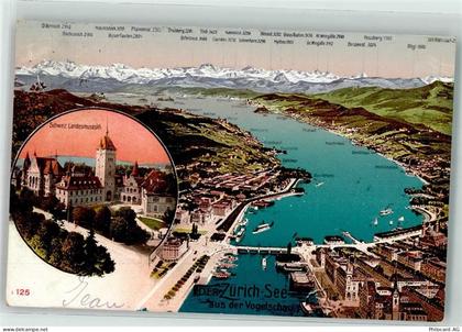 Zürichsee - Vogelschau Landesmuseum - 39407227