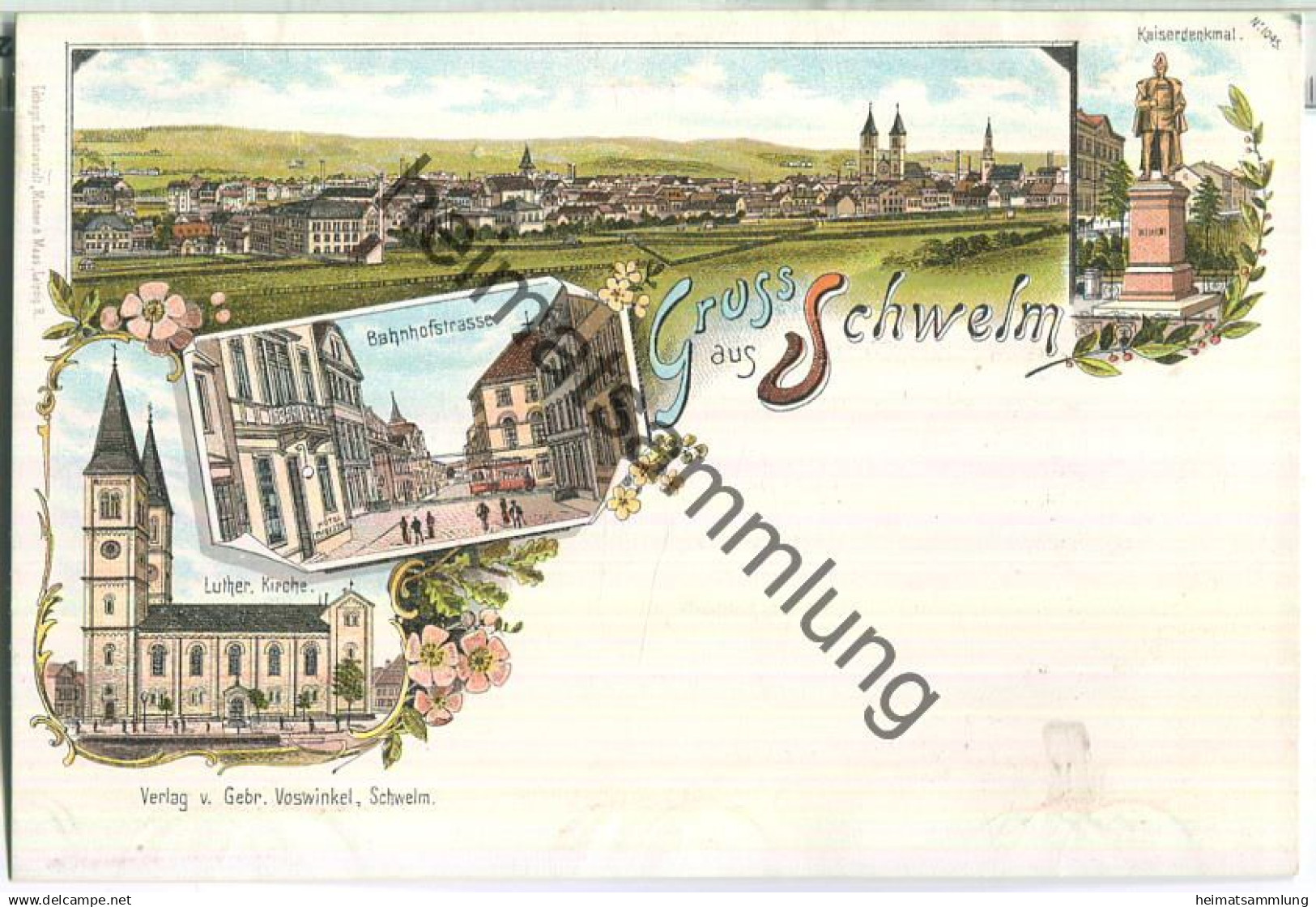 Schwelm - Bahnhofstrasse Hotel Theisen - Verlag Gebr. Voswinkel Schwelm - ca. 1895