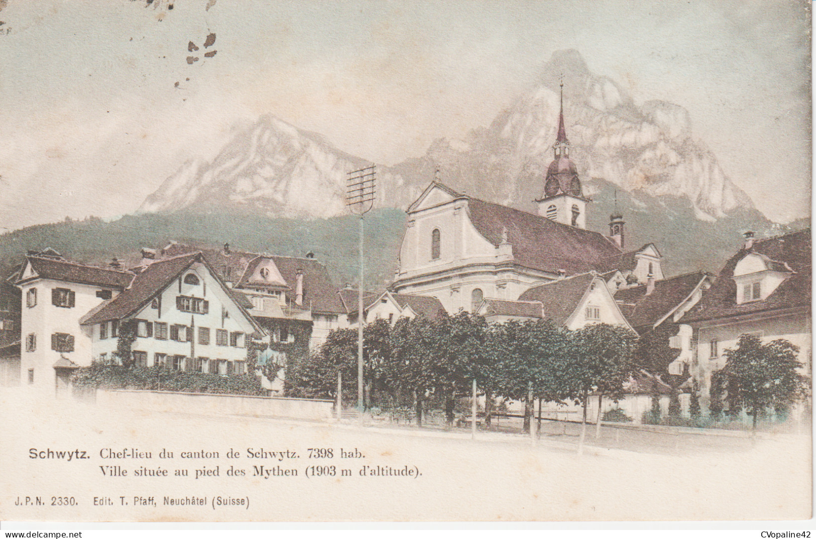 SCHWYTZ - Chef-Lieu du Canton de Schwytz en 1904 Ville située au pied des Mythen (Dos non divisé)