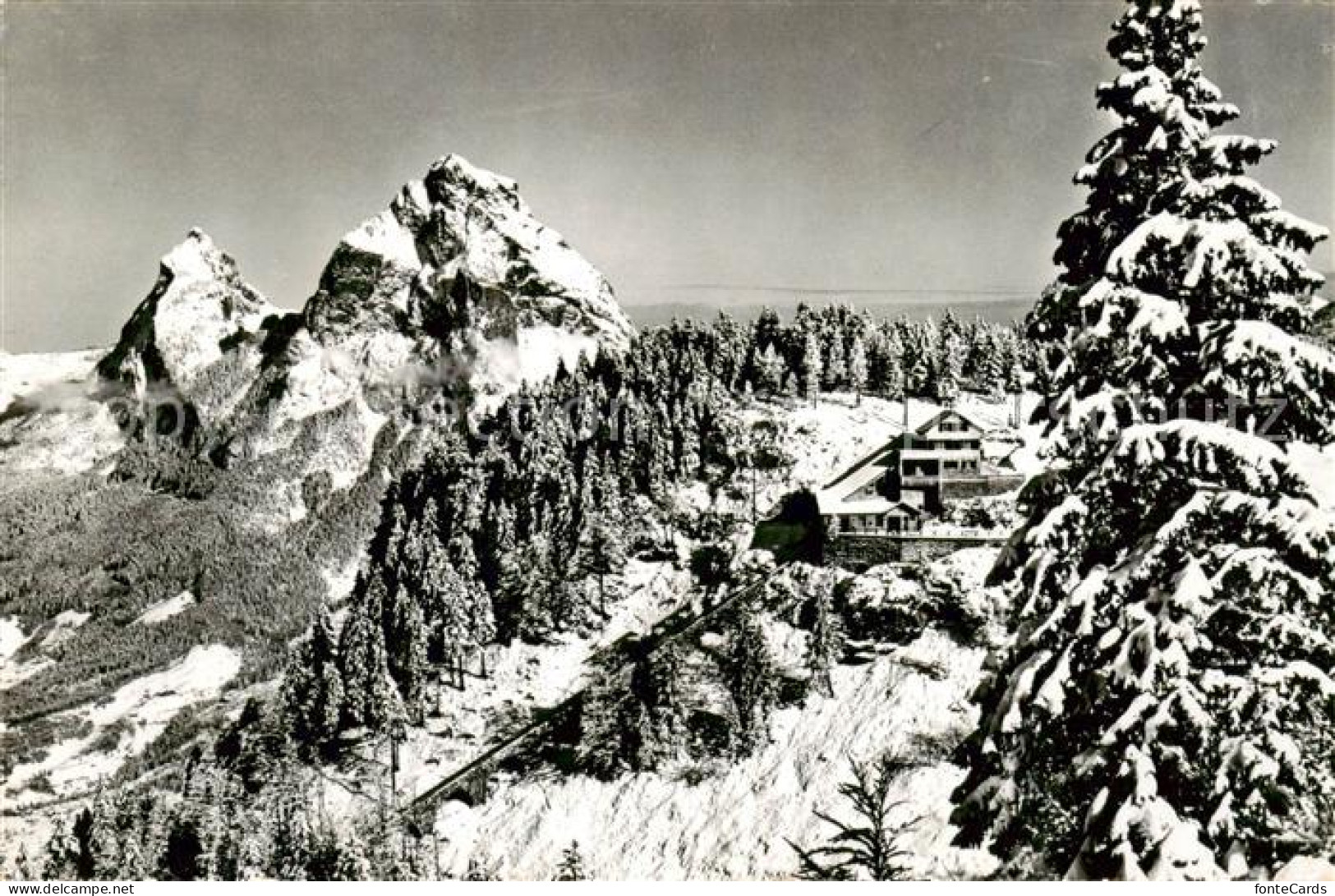 Schwyz SZ Drahtseilbahn Schwyz Stoos Bergstation