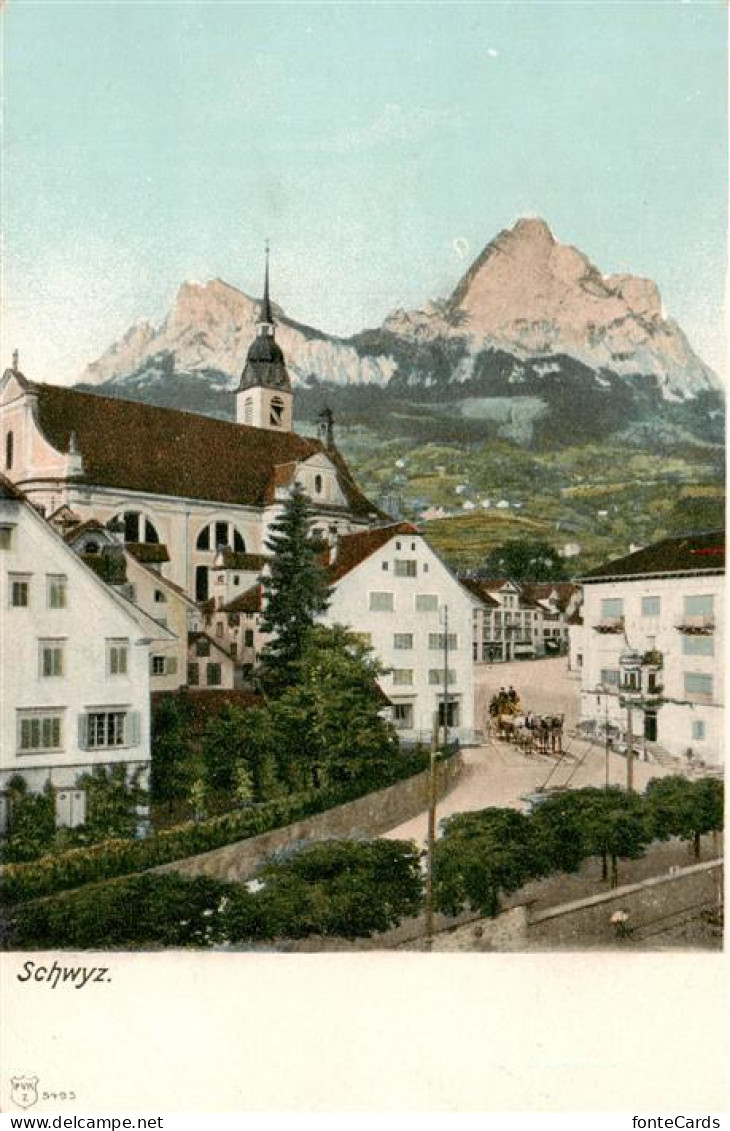 Schwyz SZ Ortsansicht mit Kirche