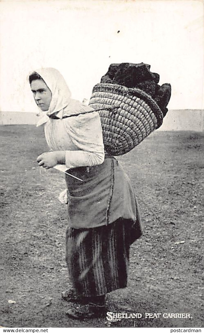 Scotland - Shetland Islands Shetland peat carrier Woman