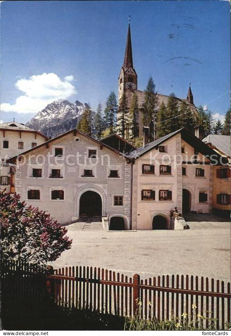 Scuol Tarasp Vulpera Alpinheilbad Dorfpartie Scuol