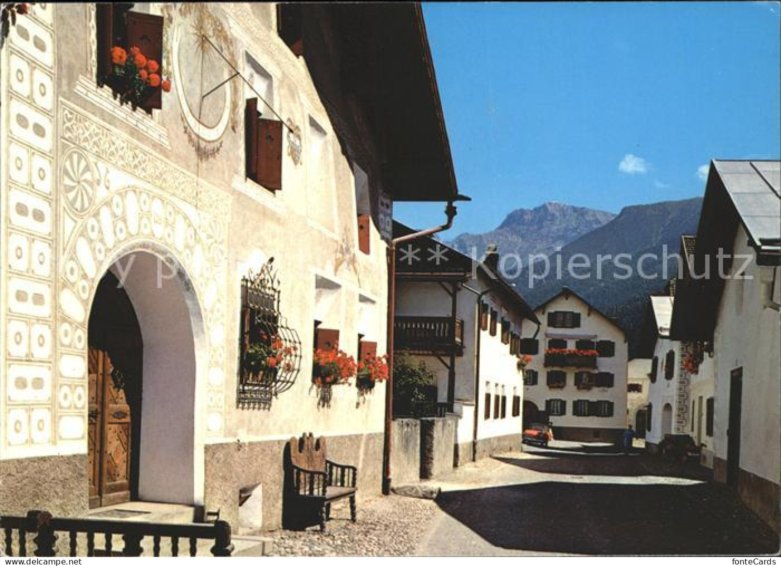 Scuol Tarasp Vulpera Dorfpartie in Scuol