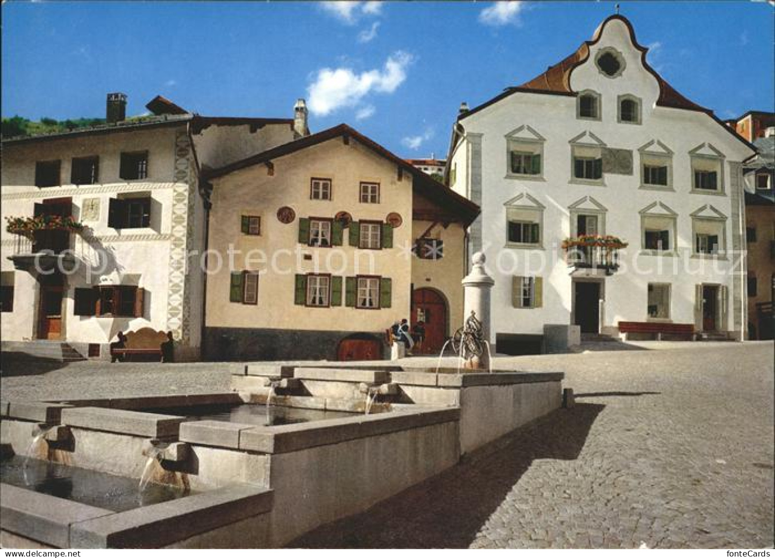 Scuol Tarasp Vulpera Dorfplatz Scuol