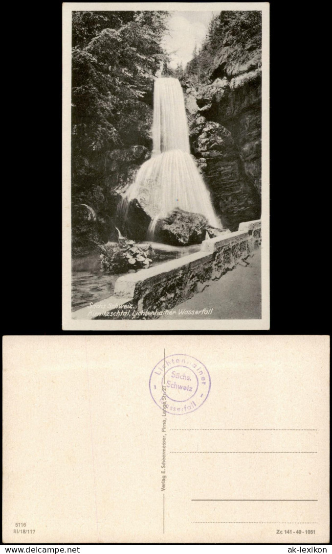 Sebnitz Kirnitzschtal Lichtenhainer Wasserfall (Waterfall, River Falls) 1950