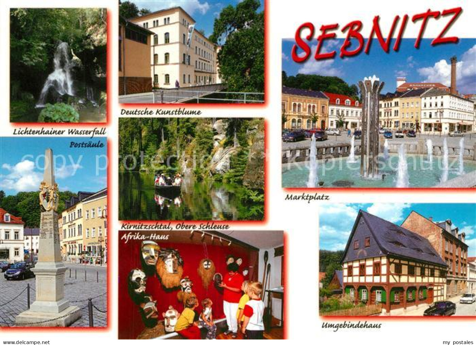 Sebnitz Marktplatz Postsaeule Kirnitzschtal