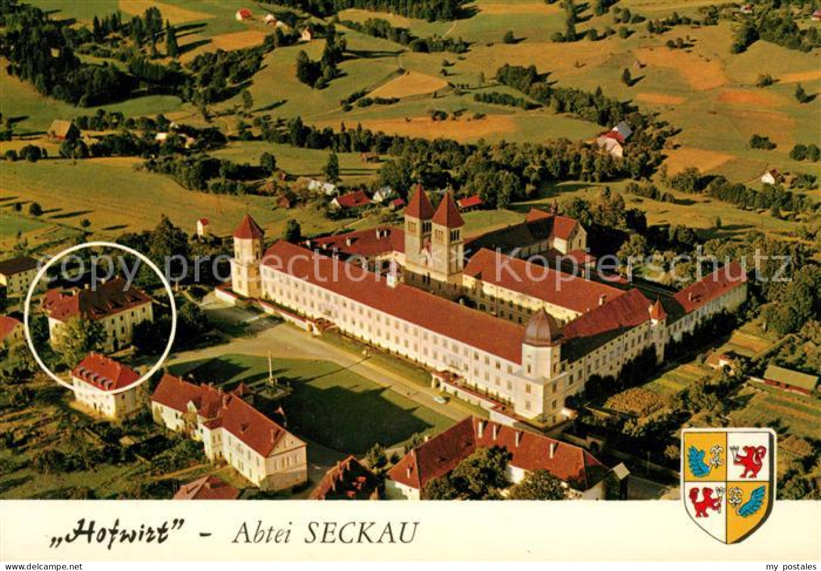 Seckau Fliegeraufnahme Pension Hofwirt Basilika