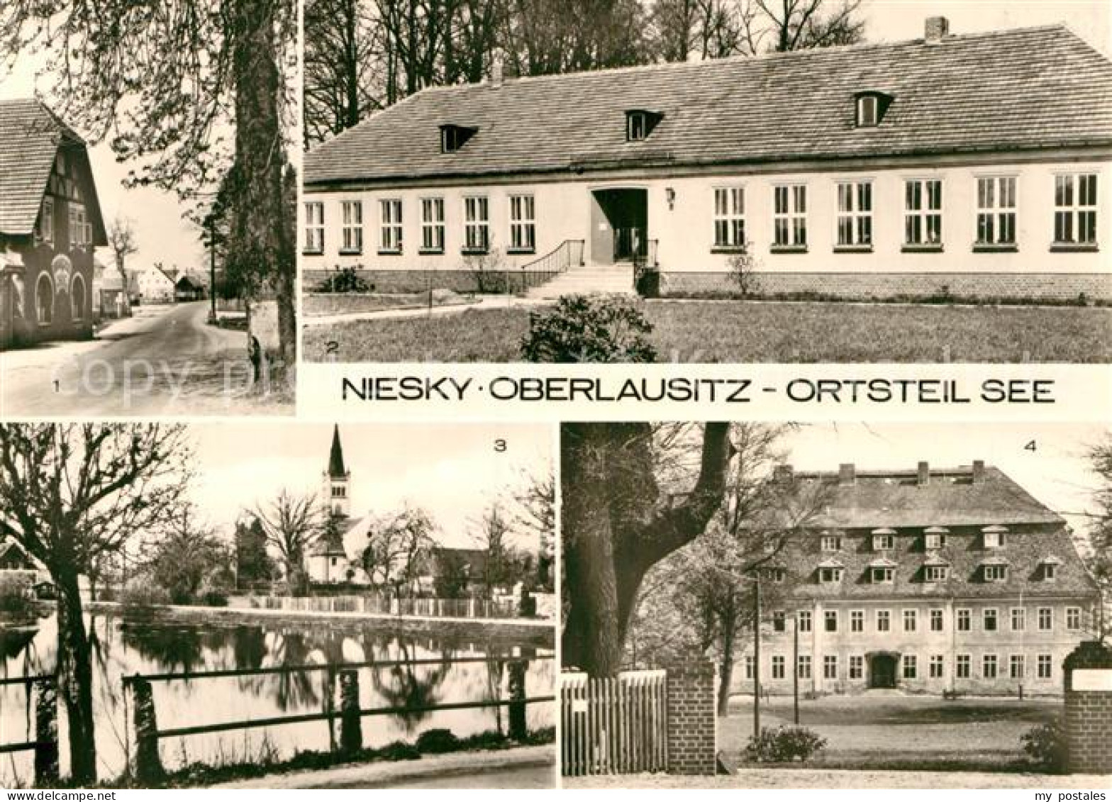 See Niesky Dorfstrasse Kindergarten Dorfteich Genesungsheim Heideland