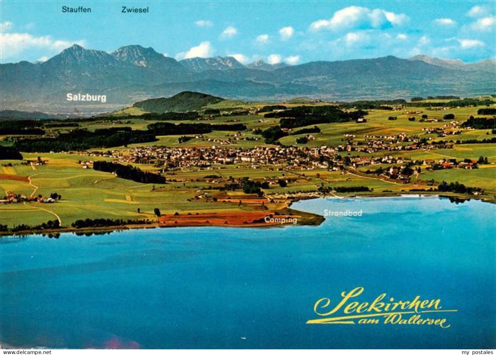 Seekirchen Wallersee AT Fliegeraufnahme mit Staufen und Zwiesel