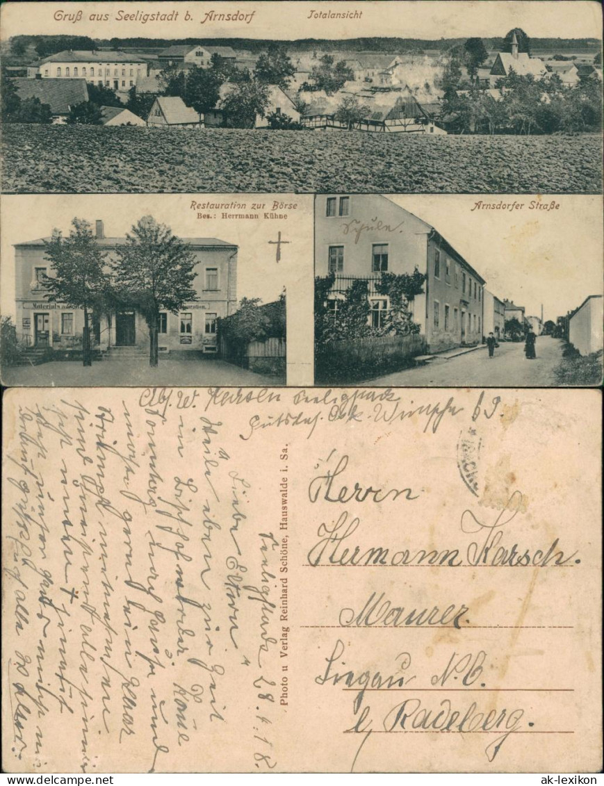 Seeligstadt Großharthau Stadt, Restauration zur Börse, Arnsdorf  Straße 1918