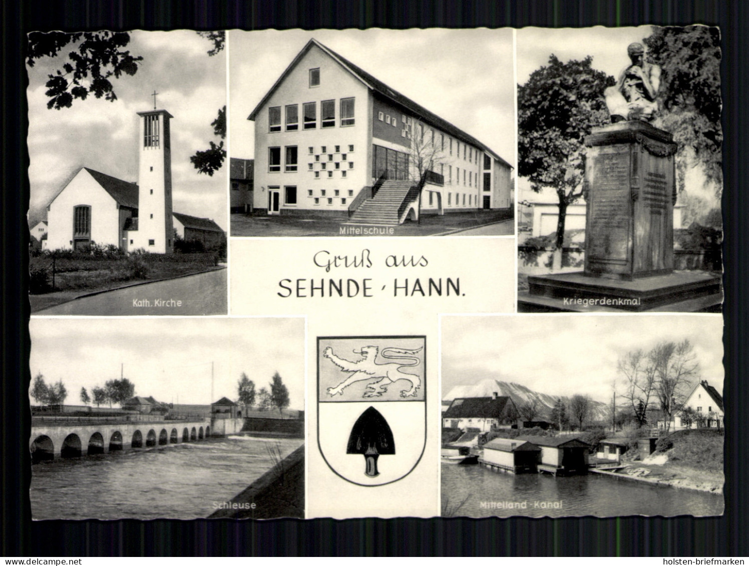 Sehnde, Kirche, schule, Kriegerdenkmal, Schleuse, Mittelland Kanal, Wappen