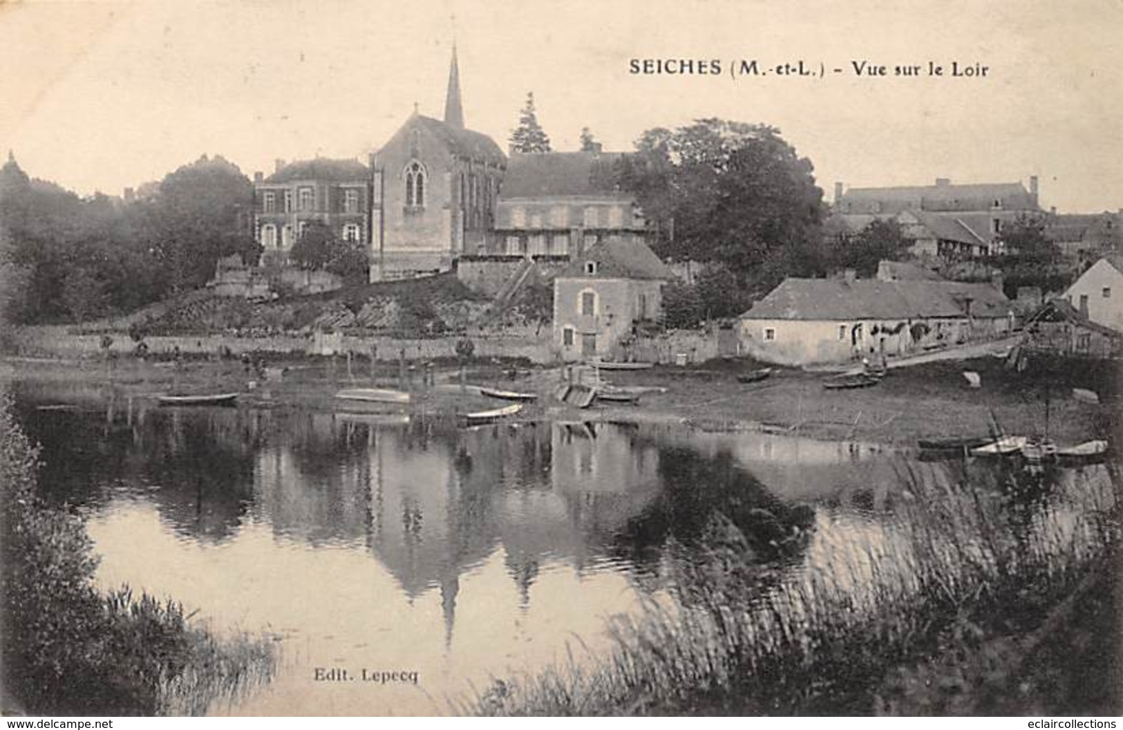 Seiches sur Loir      49      Vue sur le Loir     (voir scan)