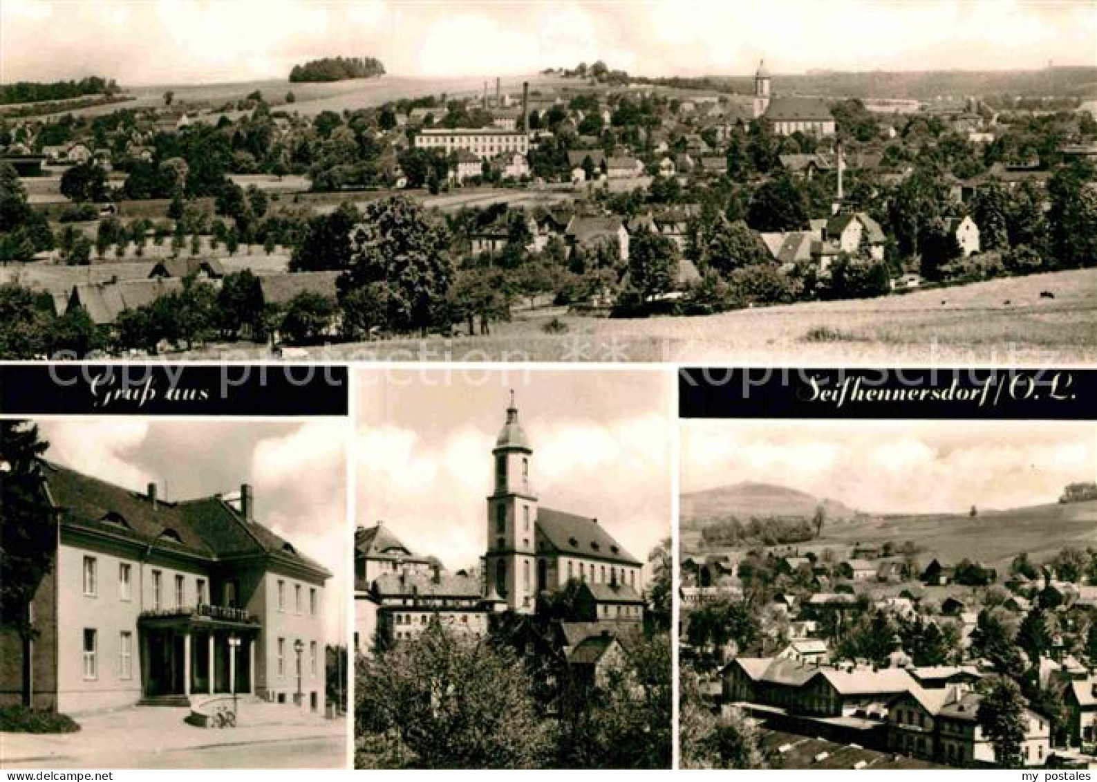 Seifhennersdorf Gesamtansicht Kirche Filmtheater