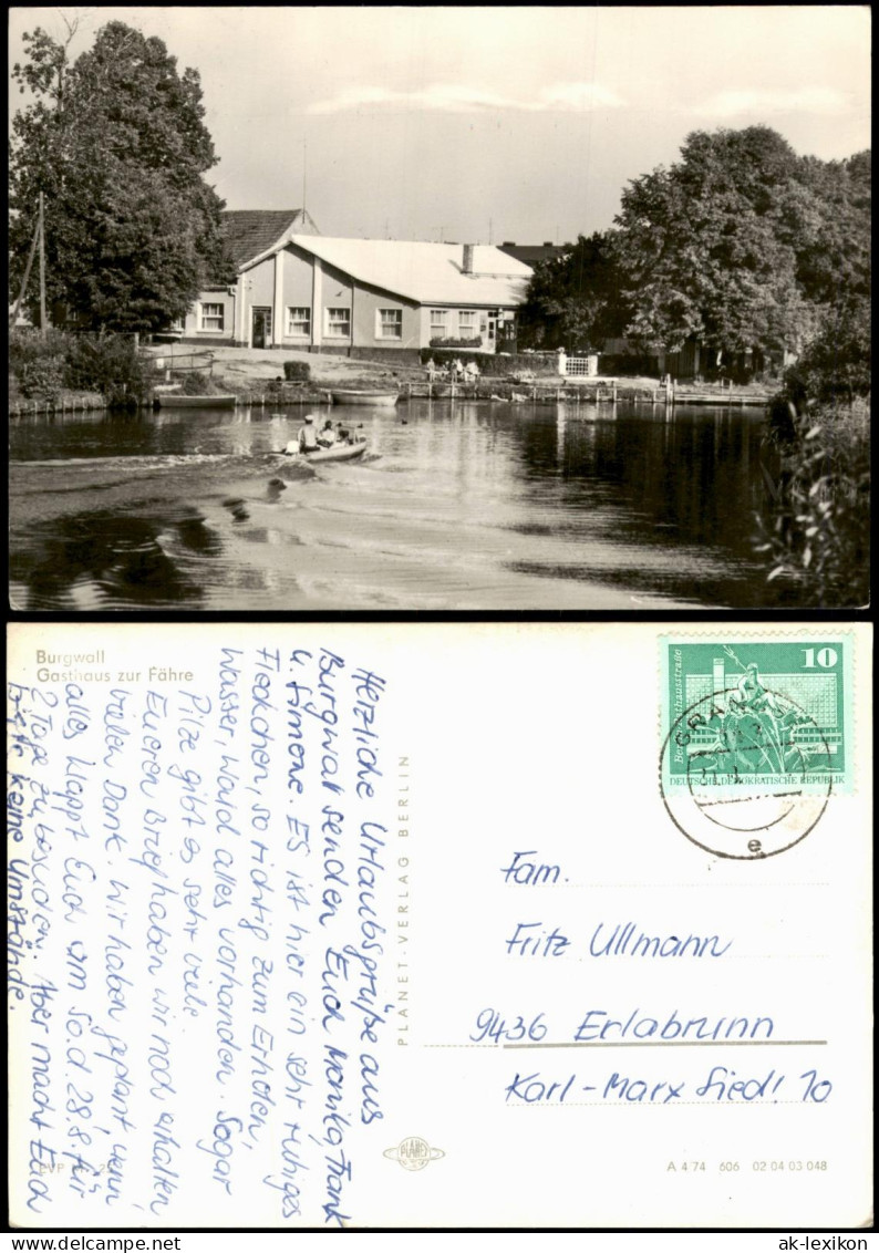 Seilershof Gransee  Burgwall Gasthaus Zur Fähre zur DDR-Zeit 1974