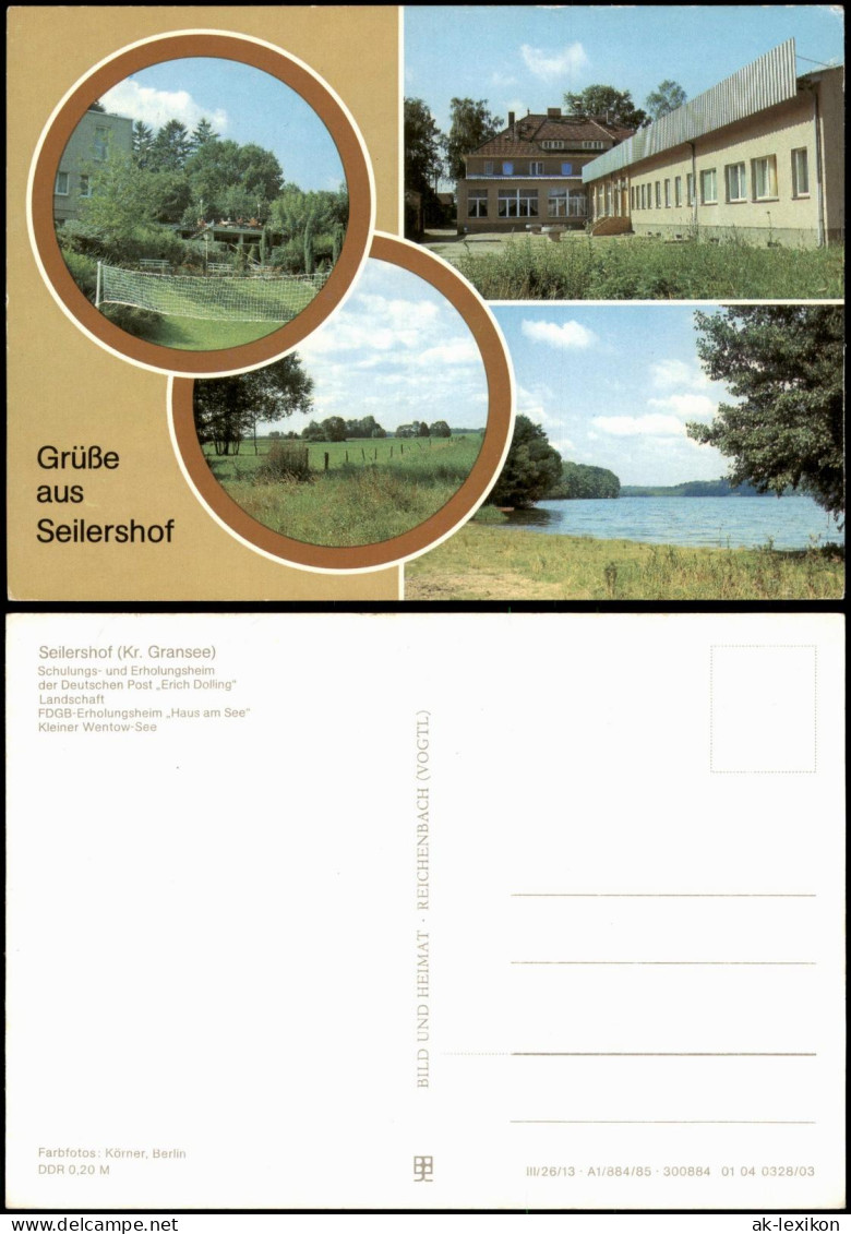 Seilershof-Gransee Grüßeaus Seilershof (Kr. Gransee) DDR Mehrbildkarte 1985