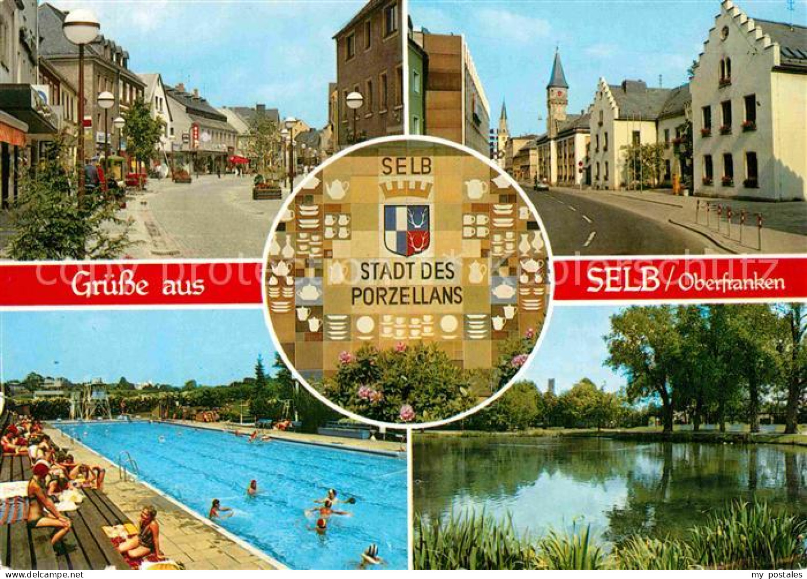 Selb Ortsmotive Schwimmbad Schwanenteich