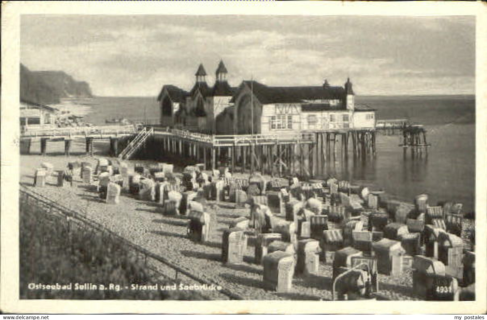 Sellin Ruegen Sellin Strand Bruecke x 1954