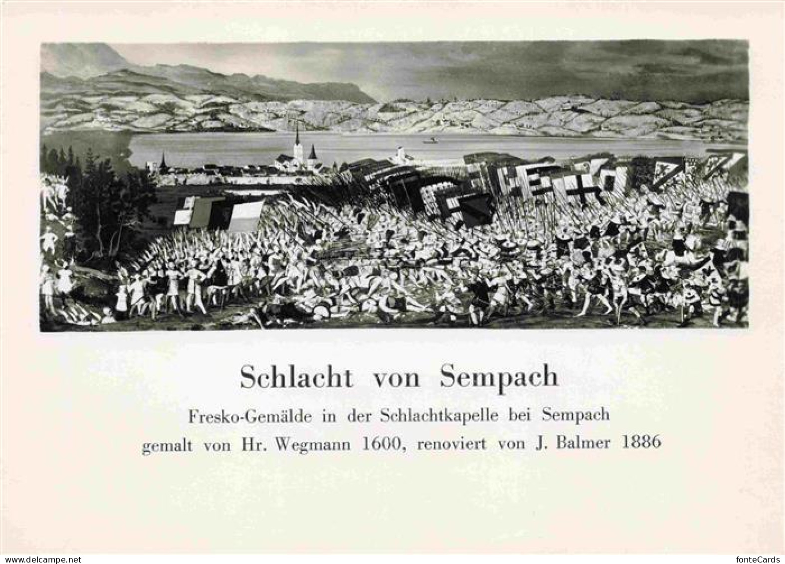 Sempach LU Fresko Gemaelde in der Schlachtkapelle bei Sempach