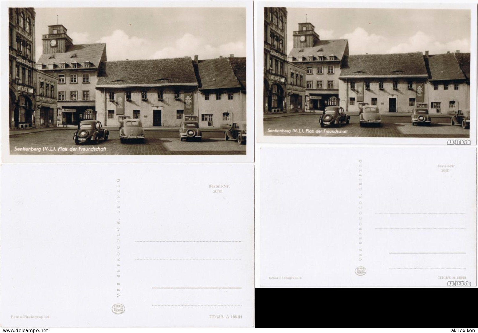 Senftenberg (Niederlausitz) Platz der Freundschaft (Foto AK) 1954