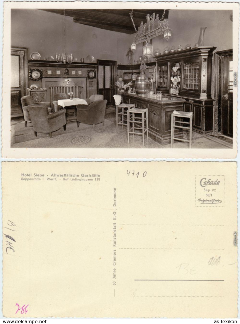 Seppenrade-Lüdinghausen Gastraum - Altwestfälische Gaststätte -Hotel Siepe 1955