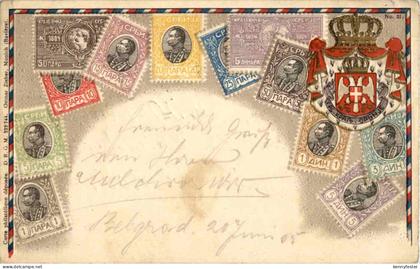 Serbien - Briefmarken - Prägekarte