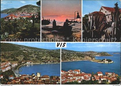 Vis Jugoslawien Yugoslavie Fliegeraufnahme Fischerboote