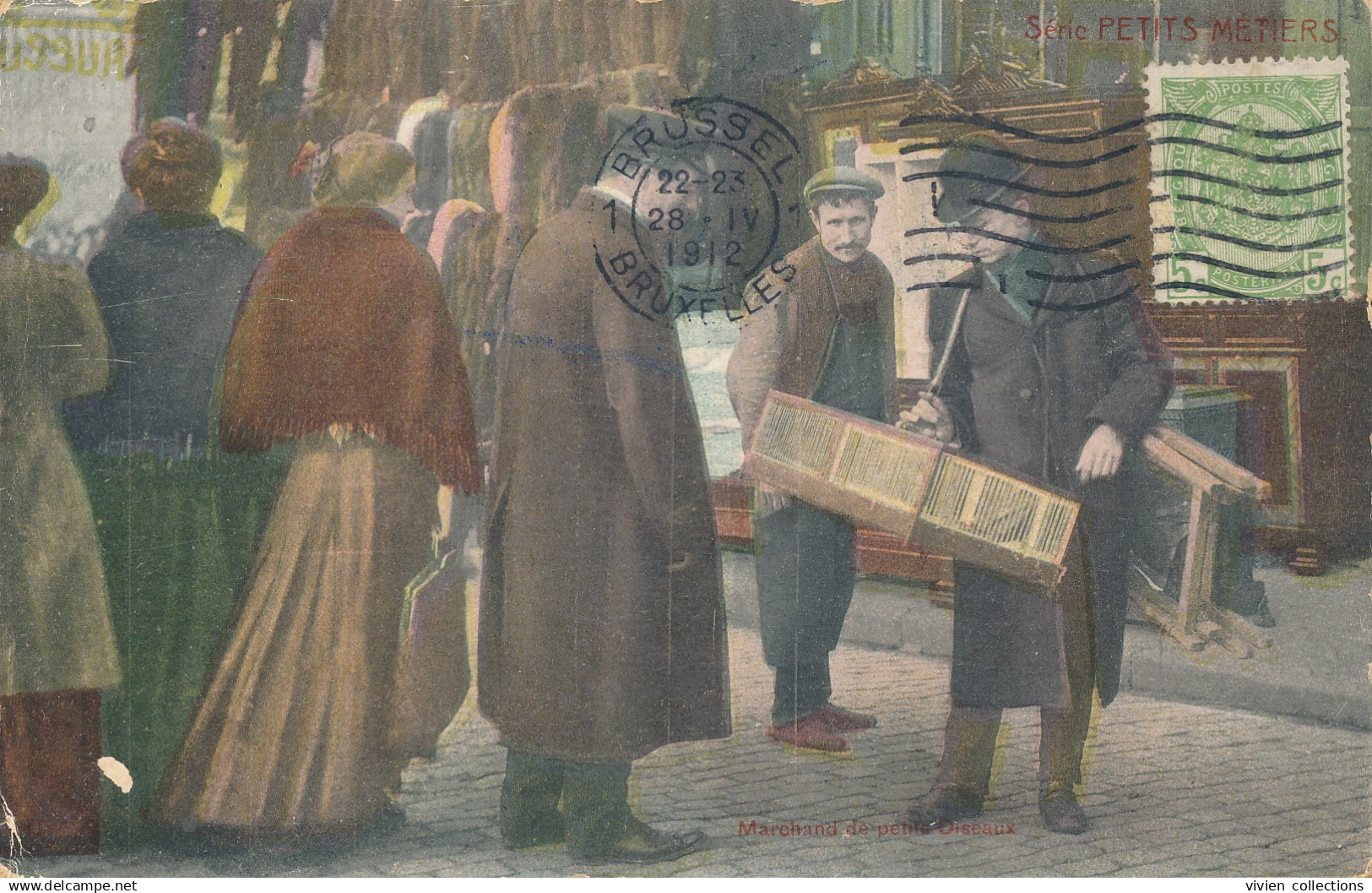 Série Les Petits Métiers de Belgique (1912) Le marchand de petits oiseaux