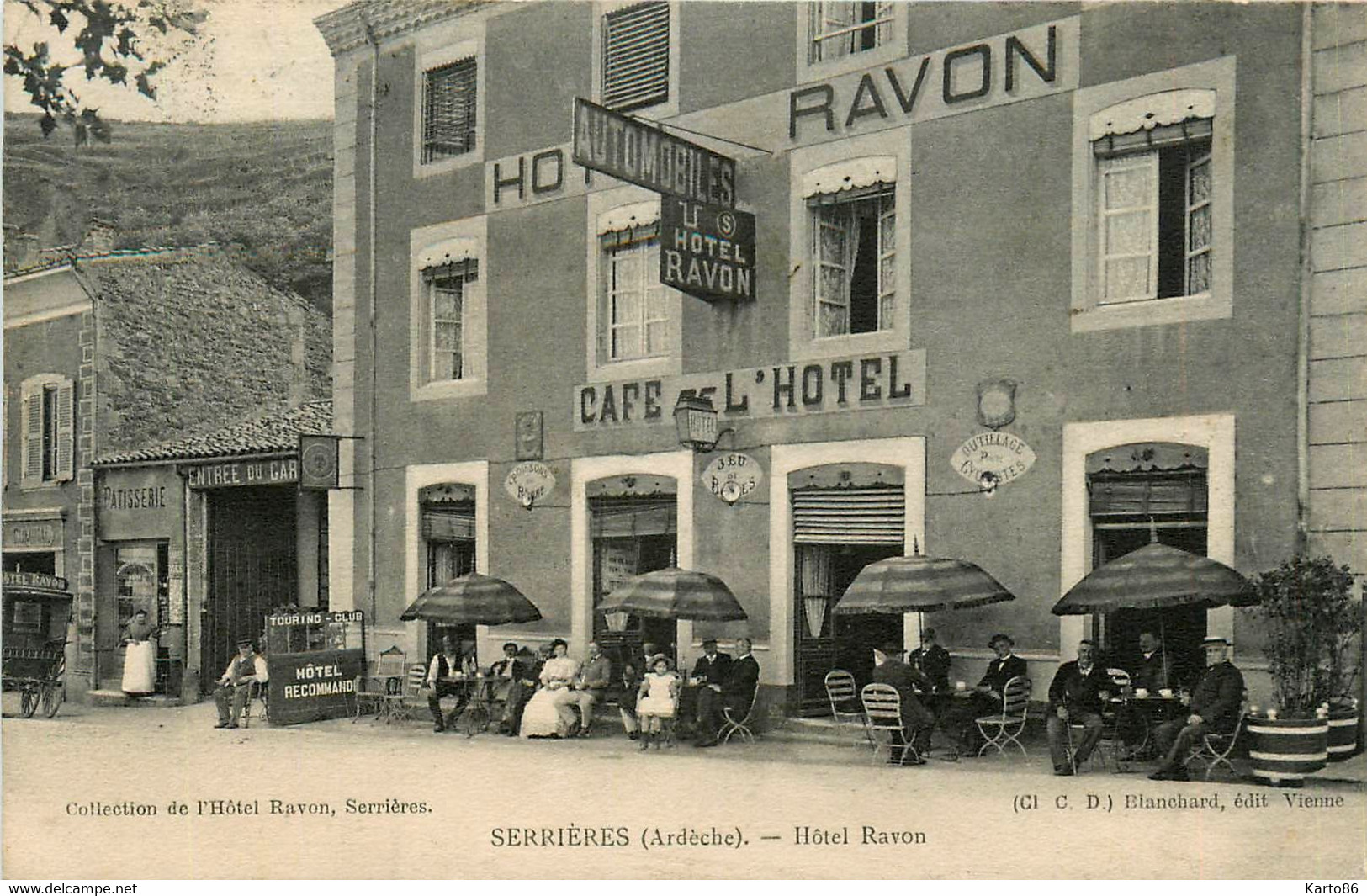 serrières * devanture café hôtel RAVON * patisserie