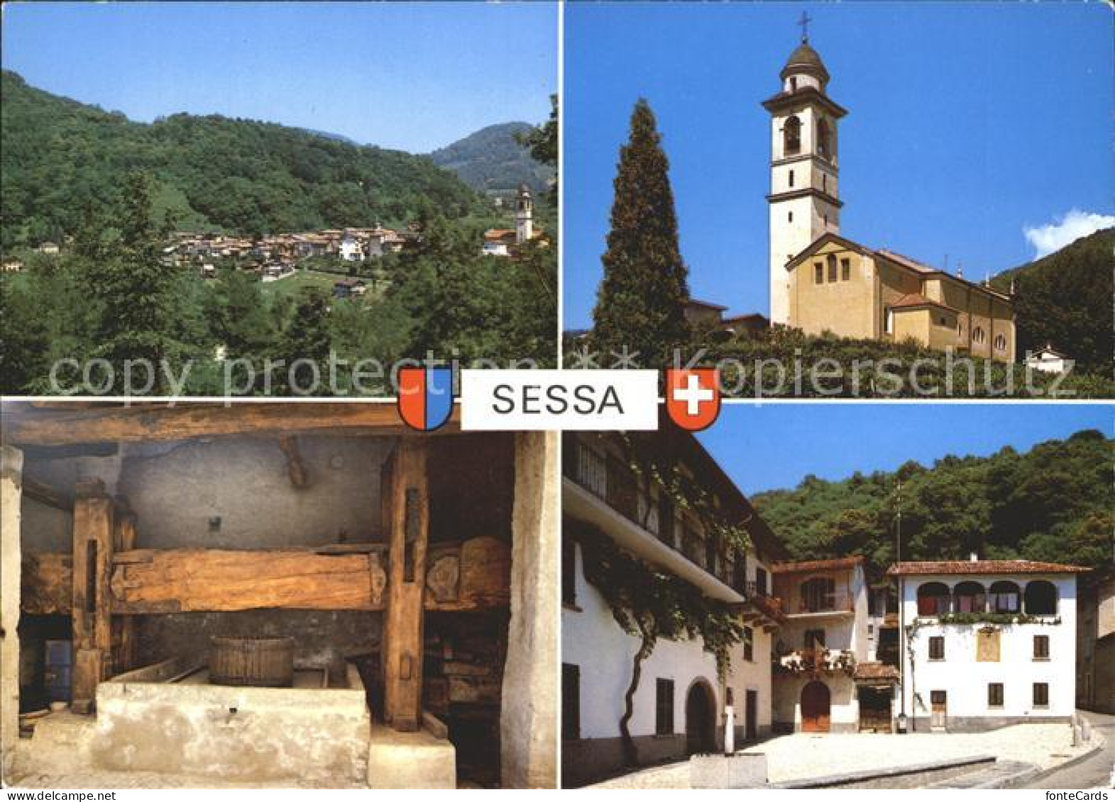 Sessa Malcantone Total Kirche Dorfpartie