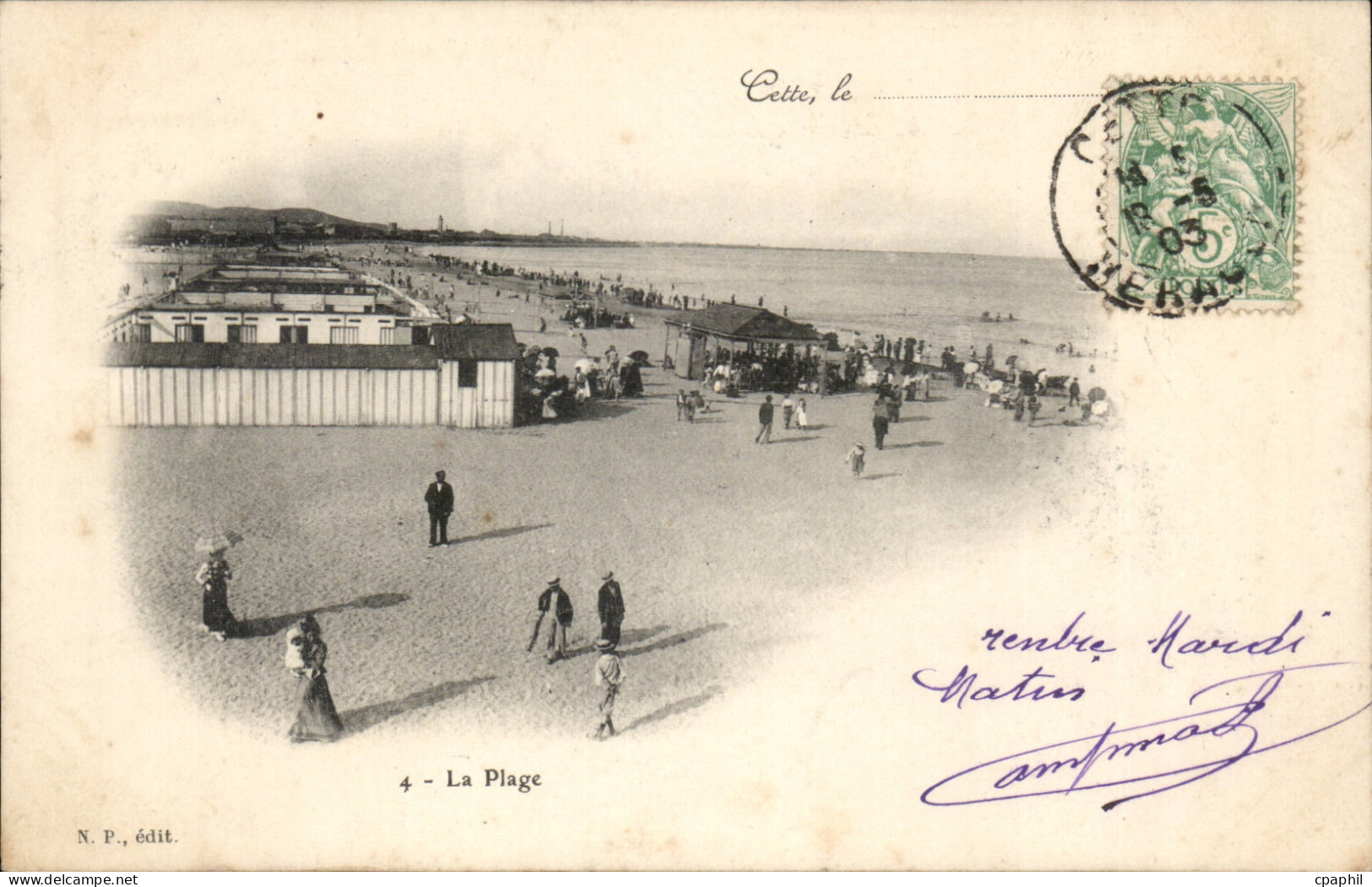 Sete Cette CPA La plage