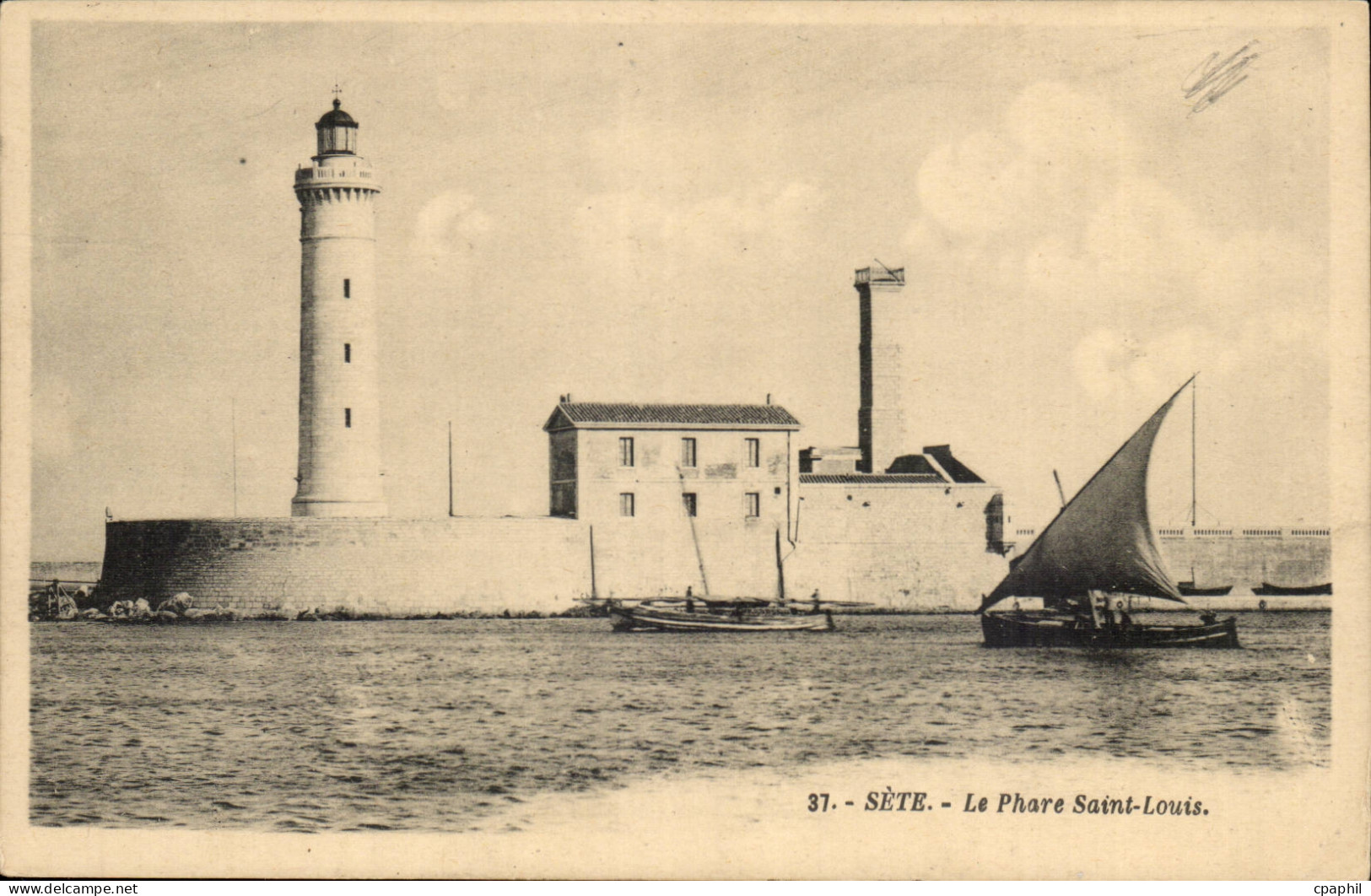 Sete Cette CPA Le phare Saint Louis