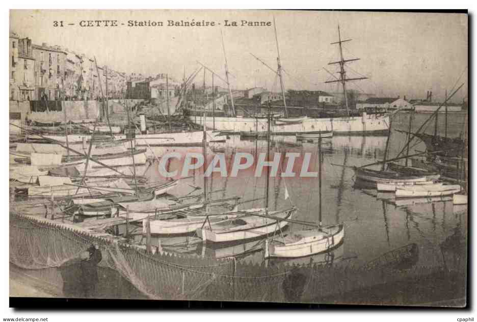 Sete Cette CPA Station balneaire La panne (bateaux)