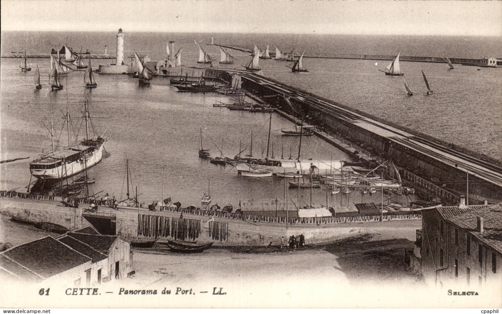 Sete - Cette - Panorama du Port - CPA