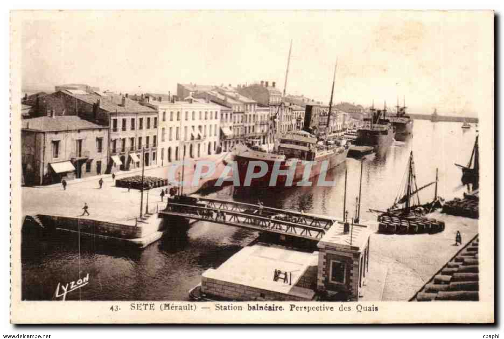Sete - Cette - Station balneaire Perspective des Quais - CPA