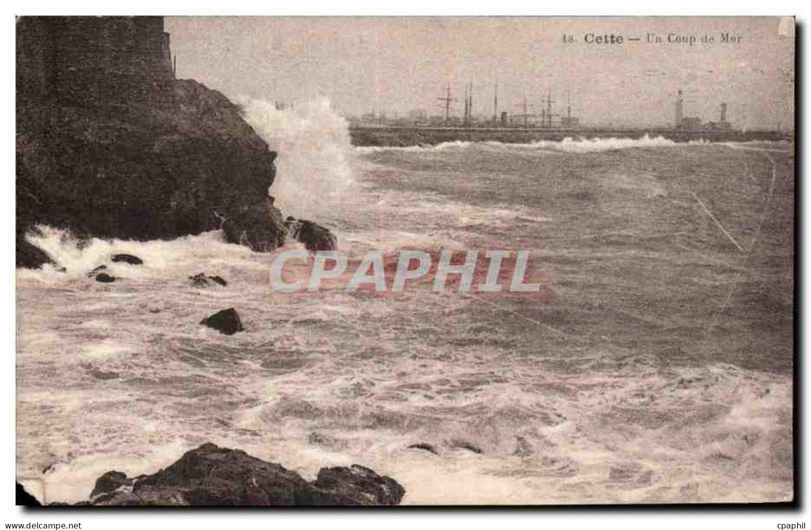 Sete - Cette - Un Coup de Mer - CPA